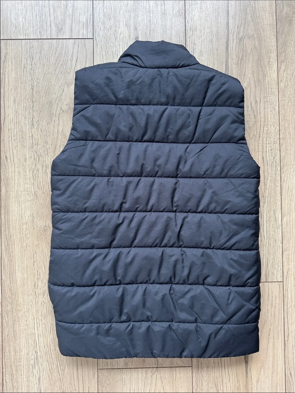 Puma Puffer Vest Youth Boys Medium 10-12 Black Red Full Zip Sleeveless Jacket